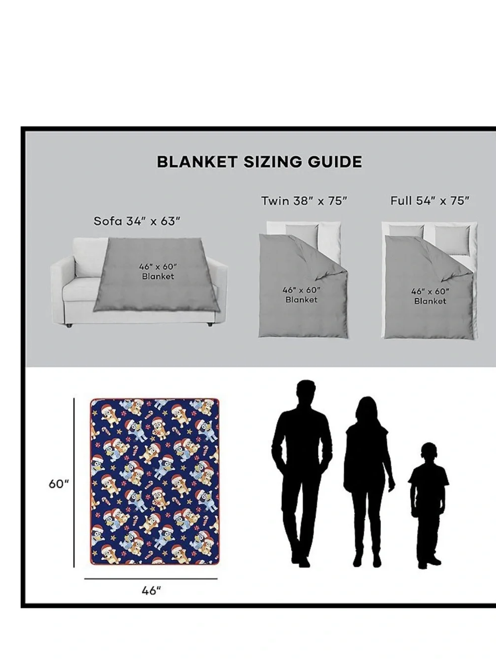 Bluey Holiday Silk Touch Throw Blanket Christmas